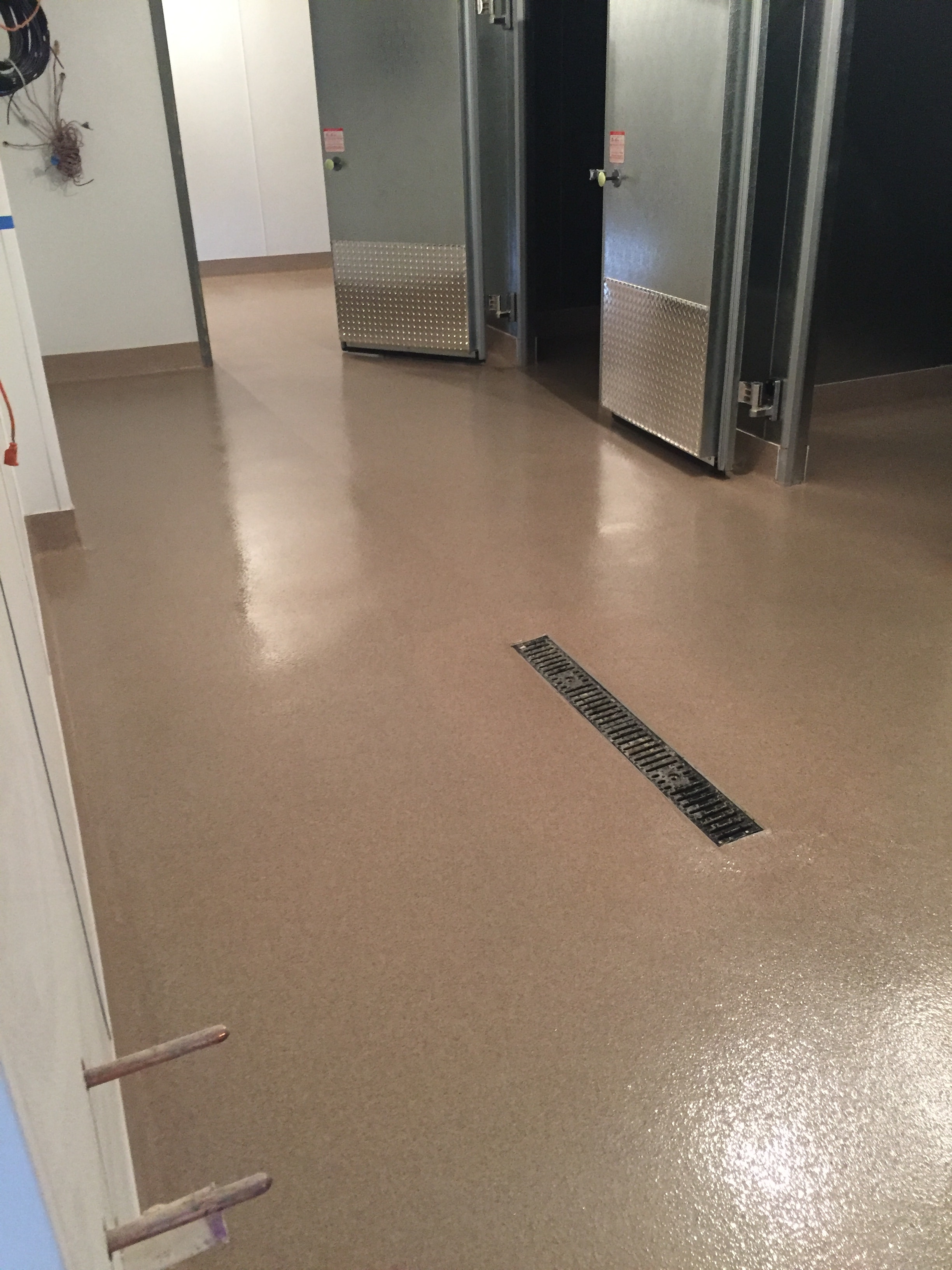 Tile installation in progress